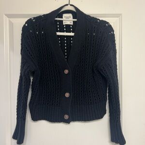 Abercrombie & Fitch Black Button-Up Cardigan